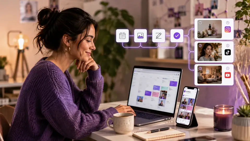 Des posts programmés partant d'une même file vers plusieurs réseaux sociaux